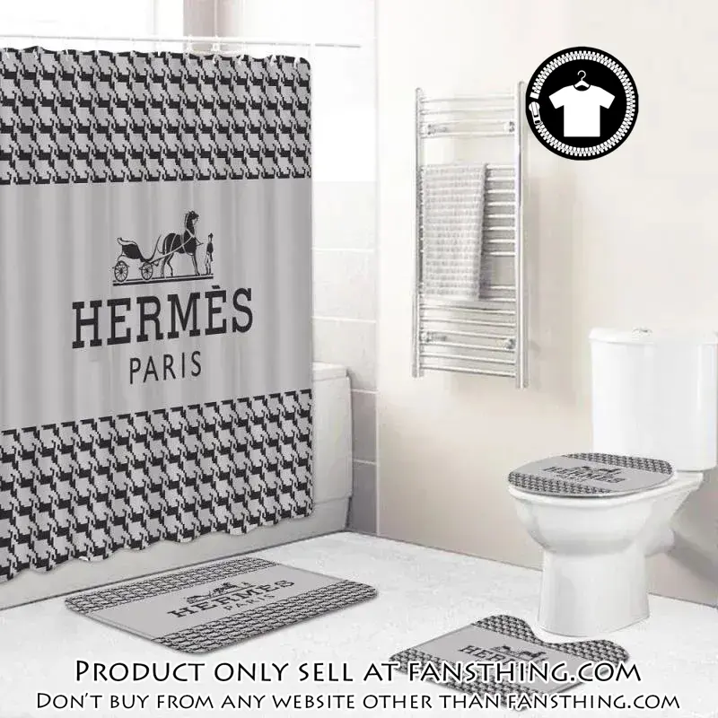 Hermes grey fashion logo limited luxury brand bathroom set home decor fst4753680